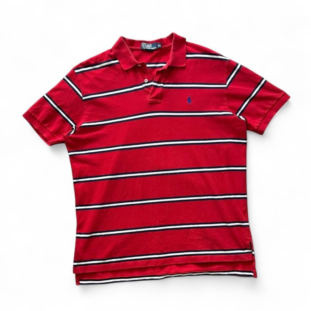 Vintage Polo Ralph Lauren Red Stripe Polo Men's XL Preppy